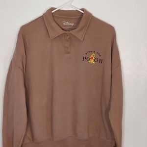 Warm tan "Winnie the Pooh" collared long-sleeves